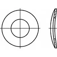Toolcraft TO-6854466 Veerschijf Binnendiameter: 8 mm DIN 137 Verenstaal 1000 stuk(s)