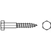 Toolcraft TO-6855588 Zeskant houtschroeven 90 mm Buitenzeskant DIN 571 Staal Verzinkt 25 stuk(s)