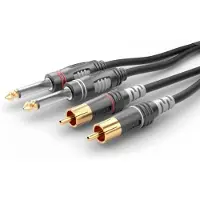 Sommer cable HBA-62C2-0600 Jackplug / Cinch Audio Aansluitkabel [2x Jackplug male 6,3 mm (mono) - 2x Cinch-stekker] 6.00 m Zwart