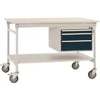Manuflex BB5371.7016 Compleet bijzettafel basismobiel met melamine schijf + behuizing onderbouw, bxdxh: 1250 x 800 x 850 mm Antraciet