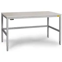 Manuflex LC3053.9006 ESD ESD-werktafel CANTOLAB speciale met rubber schijf, bxdxh = 1500 x 800 x 752-952 mm Aluminium-zilver