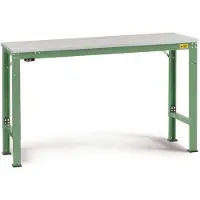 Manuflex LU7018.6011 ESD ESD-werktafel universele speciale reden tafel met melamine schijf, bxdxh = 1000 x 800 x 725-1025 mm Reseda groen (RAL 9010)