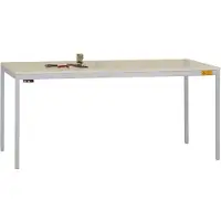 Manuflex LD1113.9006 ESD ESD-werktafel UNIDESK met rubber schijf, onderstel aluzilver vergelijkbaar met RAL 9006, bxdxh = 2000 x 800 x 720-730 mm