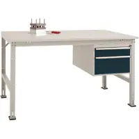 Manuflex AU5767.7016 Compleet werktafel reden universele standaard met kunststof plaat, bxdxh = 2000 x 800 x 760-870 mm Antraciet