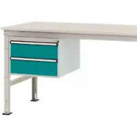 Manuflex ZB4514.5021 Behuizing onderbouw stationair, gebruiksh. 300 mm met 2 lades. Voor tafel diepte 1200 mm