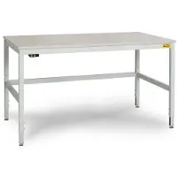 Manuflex LC3903.7035 ESD ESD-werktafel CANTOLAB speciale met rubber schijf, bxdxh = 1200 x 800 x 752-952 mm Grijs-wit (RAL 7035)