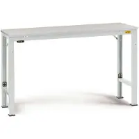 Manuflex LU7066.7035 ESD ESD-werktafel universele speciale reden tafel met kunststof plaat, bxdxh = 1500 x 1000 x 728-1028 mm Grijs-wit (RAL 7035)