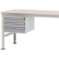 Manuflex ZB4612.9006 Behuizing onderbouw stationair, gebruiksh. 300 mm met 3 lades. Voor tafel diepte 800 mm
