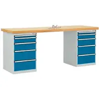 Manuflex TP5092.5007 Werkbanksysteem (b x d) 2000 mm x 700 mm Stralend blauw (RAL 5007)