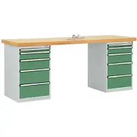 Manuflex TP5092.6011 Werkbanksysteem (b x h x d) 2000 x 800 x 700 mm Reseda groen (RAL 9010)