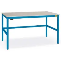 Manuflex LC1928.5012 ESD ESD-werktafel CANTOLAB standaard met melamine schijf, bxdxh = 2000 x 1000 x 765-785 mm Lichtblauw (RAL 5012)