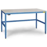Manuflex LC3923.5012 ESD ESD-werktafel CANTOLAB speciale met rubber schijf, bxdxh = 2000 x 1000 x 752-952 mm Lichtblauw (RAL 5012)
