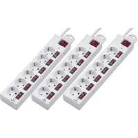 Renkforce RF-3187664 Overspanningsveilige stekkerdoos Wit 3 stuk(s)