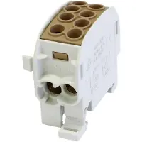 HoraeTec 080210-3-3 Hoofdleiding vertakkingsklem Messing, PA Grijs-wit (RAL 7035), Bruin 1-polig 125 A 690 V Geleidertype = L