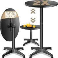 Casaria Statafels - Set van 2 Inklapbaar Verstelbaar 70cm 115cm - Zwart