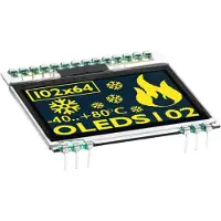 Display Elektronik Grafisch display Groen-geel (b x h x d) 39.00 x 38.00 x 3.3 mm