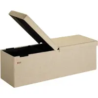 Casaria Opbergbank Beige 115x38x38cm met opbergvak opvouwbaar