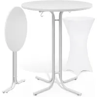 Casaria Statafel Wit 110x80cm + statafelhoes Wit Ø80cm