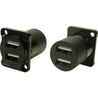 Cliff CP30086 DUAL USB2.0 A-A FT BLACK METAL CSK Adapter 1 stuk(s)