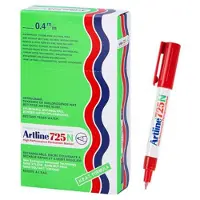 Artline 725N Permanentmarker Extra Fijn Ronde punt - 0,4 mm Rood Navulbaar Waterbestendig 12 Stuks