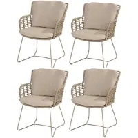 4 Seasons Outdoor Fabrice tuinstoel latte set van 4