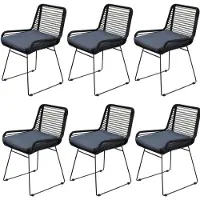 AVH-Collectie Zenia dining tuinstoel rope zwart set van 6