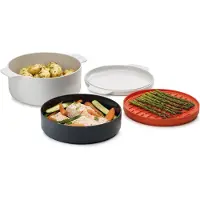 Joseph Joseph Set de cuisson pour micro-ondes à 4 pièces empilable 2 L