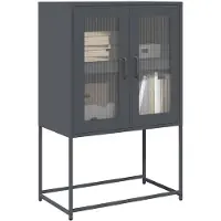 vidaXL Hoge kast 68x39x107 cm staal antracietkleurig