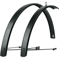 Sks Aluminium spatbordenset - matzwart - 46 mm breed - voor stads- en trekkingfietsen - met veiligheidssysteem