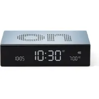 Lexon Flip Premium Wekker ON OFF Oplaadbaar - Licht Blauw Metallic