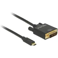 DeLOCK Premium USB-C naar DVI kabel met DP Alt Mode (4K 30 Hz) / zwart - 2 meter