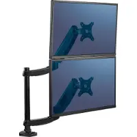 Fellowes Platinum Series monitorarm verticaal voor 2 monitoren zwart (met klem of schroef)