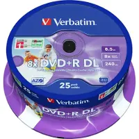 Verbatim DVD+R double layer printable 25 stuks op spindel