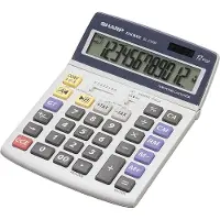 Sharp EL-2125C - Bureaurekenmachine - 12 cijfers - batterij, zonnepaneel