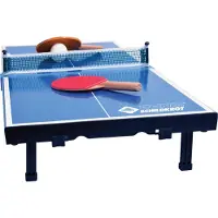 Donic Schildkröt Mini Tafeltennistafel - 68 x 33 x 9 cm - Inclusief net en batjes - Blauw