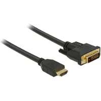 DeLOCK 85653 HDMI-kabel HDMI / DVI Aansluitkabel HDMI-A-stekker, DVI-D 24+1-polige stekker 1.5 m Zwart Afgeschermd (drievoudig), Vergulde steekcontacten