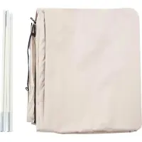 Mendler Beschermhoes 370cm voor 5x5m marktparasol -D20, hoes met rits ~ crème