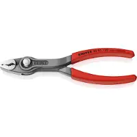 Knipex TwinGrip voor- en zijsnijtang | Antislip kunststof bekleed | Grijs geatramenteerd | Lengte 150 mm | Zelfbedieningskaart/blister - 82 01 150 SB