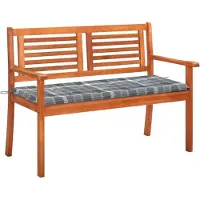 vidaXL - Tuinbank - 2-zits - met - kussen - 120 - cm - massief - eucalyptushout