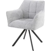 Dimehouse Set van 2 Draaibare Eetkamerstoelen Bouclé Suze - Met Armleuningen Taupe