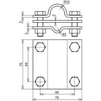 Dehn 610020 AK TE 20 7.10 FL40 V4A Aansluitklem 8 kA