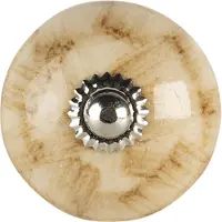Clayre & Eef Deurknop Beige Keramiek