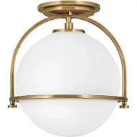 Elstead Lighting LED Plafondlamp Somerset | 1X E27 Max 60W | Dimbaar | Heritage Brass