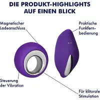 EIS , vibrator, oplegvibrator, slipvibrator met afstandsbediening, 8 cm, waterdicht, oplaadbaar, huidvriendelijke siliconen