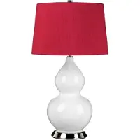 ELSTEAD LED Tafellamp ISLA | 1X E27 Max 60W | Polished Nickel, White, Red
