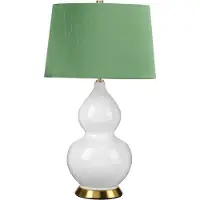 ELSTEAD LED Tafellamp ISLA | 1X E27 Max 60W | Aged Brass, White, Green