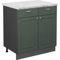 Vicco Fame-Line Keukenonderkast – 80 cm, WB Marmer Groen-Goud Landhuis