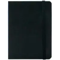 Soho Notitieboek – Collegeblok – Lijntjespapier – Notitieboek met zachte kaft – 192 pagina’s – Voorzien van elastiek – A6 – Zwart