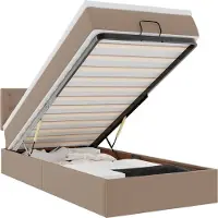 vidaXL Ottomaanse bed met matras 80x200cm kunstleer cappuccinokleurig