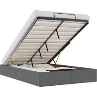 vidaXL Bedframe zonder matras 120x190 cm stof donkergrijs